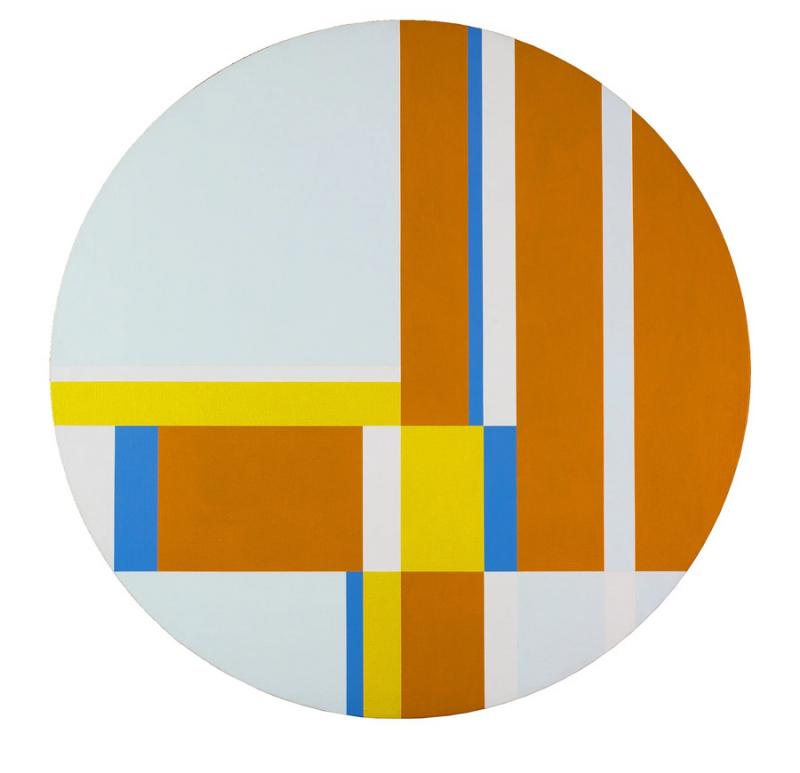 Ilya Bolotowsky ORANGE YELLOW AND BLUE TONDO 1976