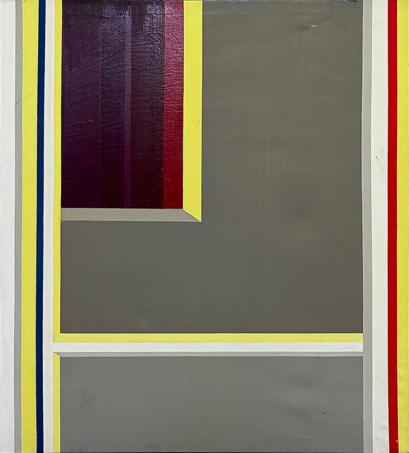 Ilya Bolotowsky Overscale Hard Edge Abstract Painting after Ilya Bolotowsky Signed Whiniak