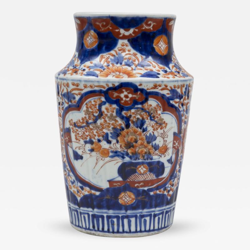 Imari Ribbed Open Vase Circa 1860