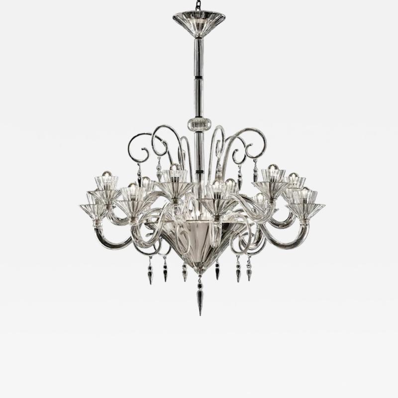 Imperial Transparent Rigadin Murano Glass Chandelier