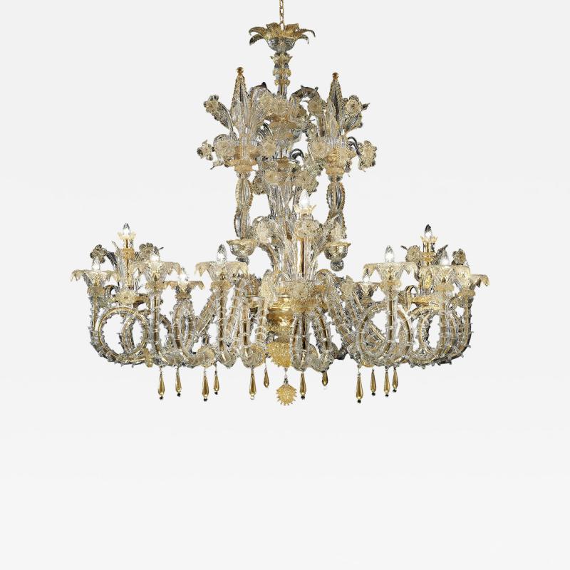 Imperial Venetian C Rezzonico Gold Murano Glass Luxury Chandlier