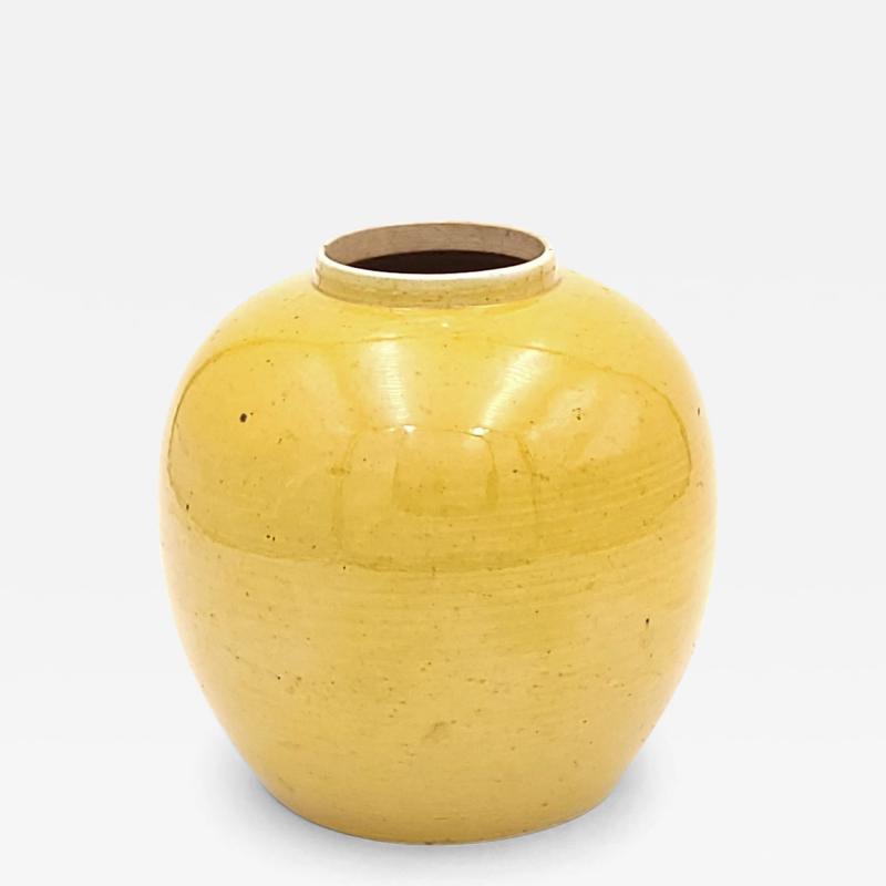 Imperial Yellow Jar with Apocryphal Kangxi Mark China circa 1900