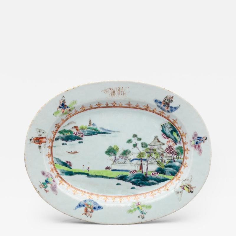 Important Chinese Export Platter from the Governor Dewitt Clinton Service