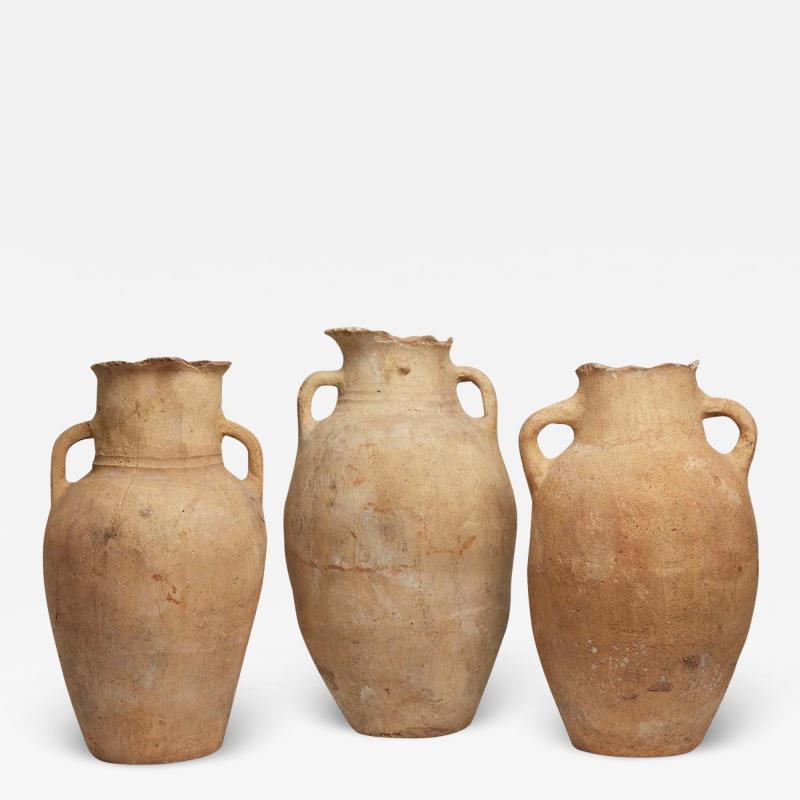 Imposing Group of 3 Ancient Terracotta Jars