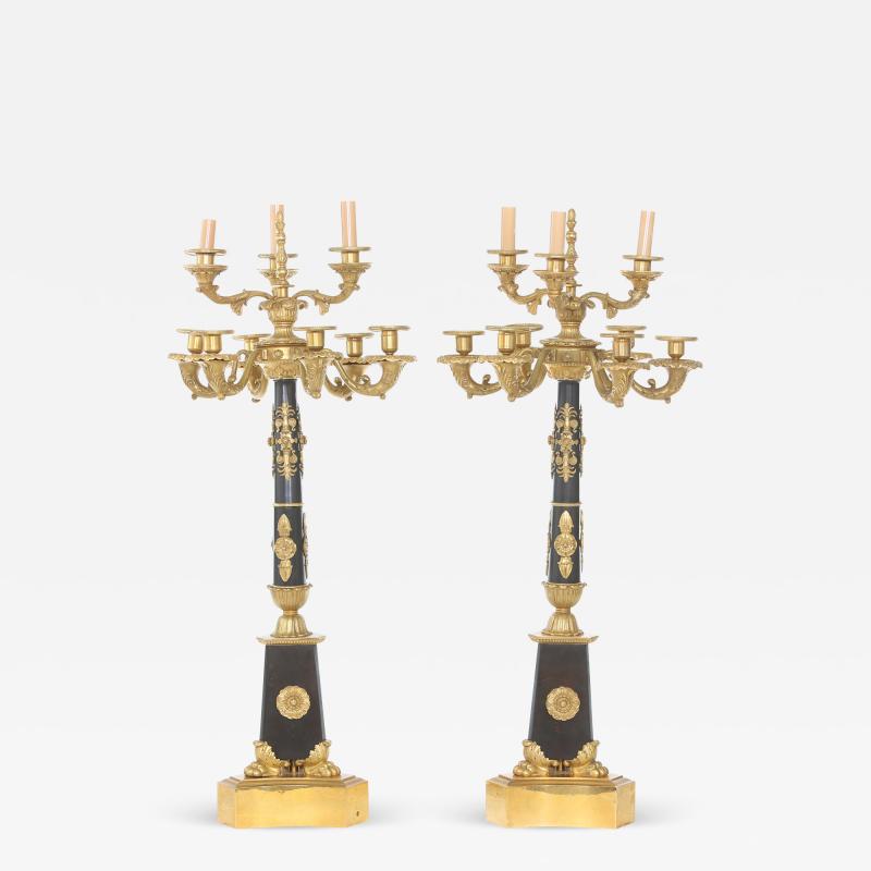 Impressive French Gilt Bronze Torchieres Candelabras