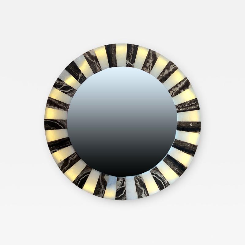 Impressive Onyx Round Mirror