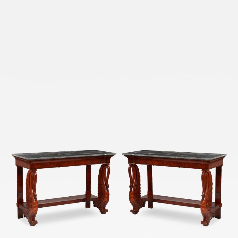Impressive Pair of Northern European Empire Consoles