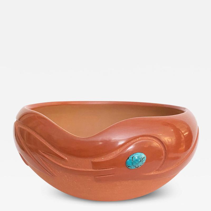 Incised red bowl by Dora Tse Pe