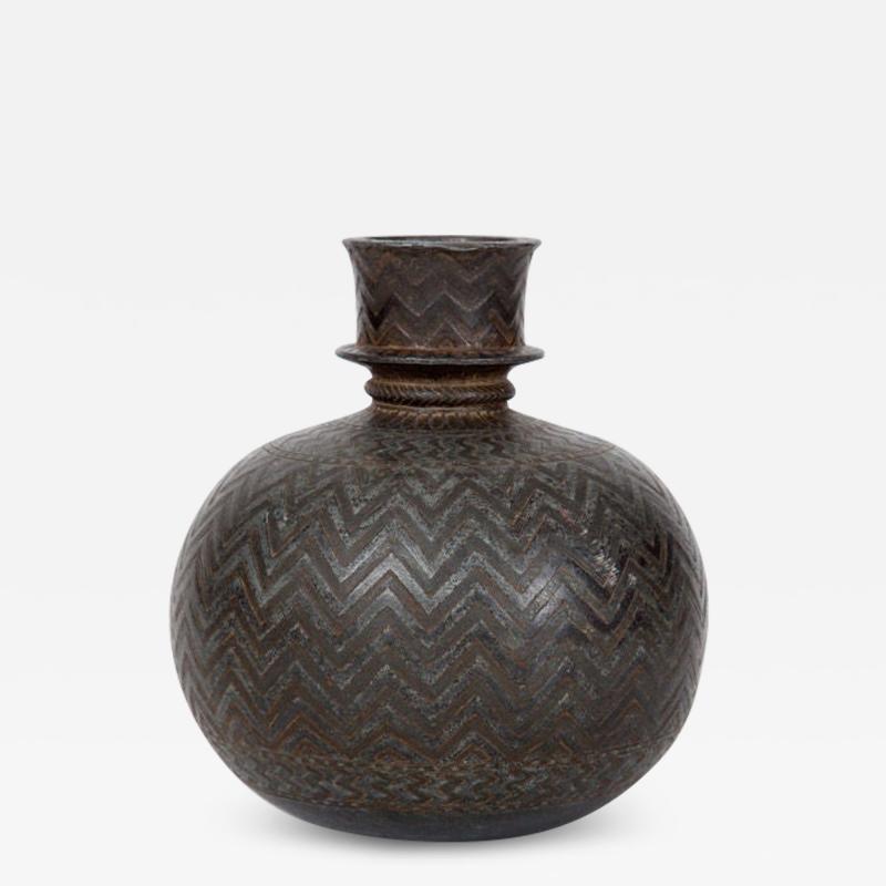 Indian Bidriware Vase Hookah Base 