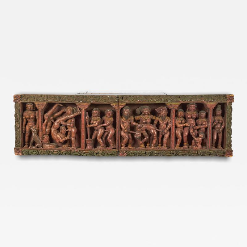Indian Carved Erotic Wall Plaque