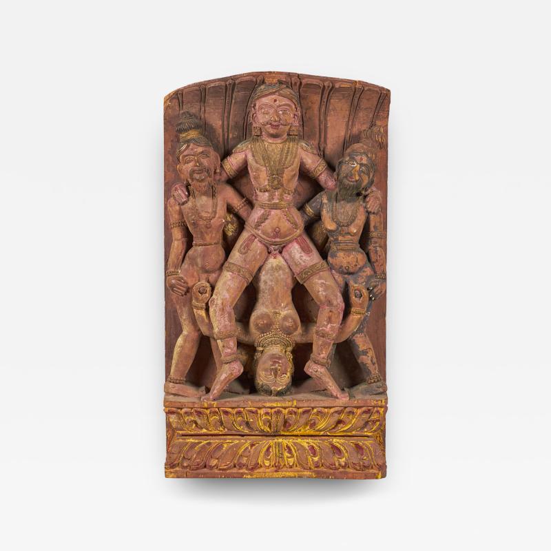 Indian Erotic Carved Wall Plaque