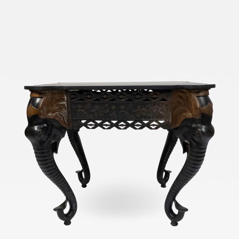 Indian Iron Center Table with Butterfly and Elephant Design