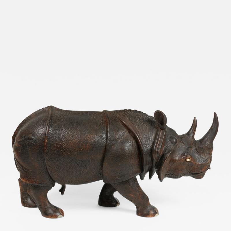 Indian wooden carved Rhino