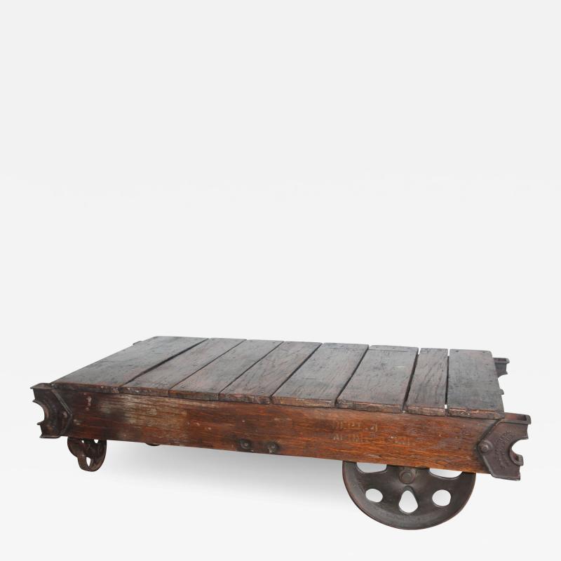 Industrial coffee table cart 