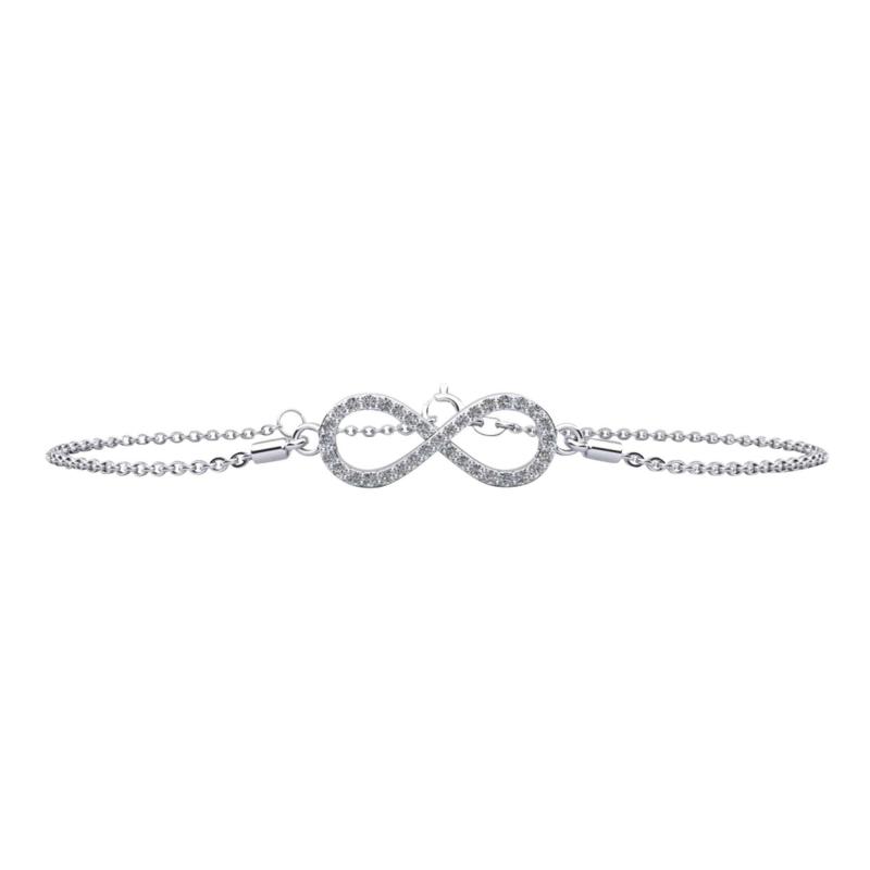 Infinity Pave Diamond Charm Bracelet in 14K