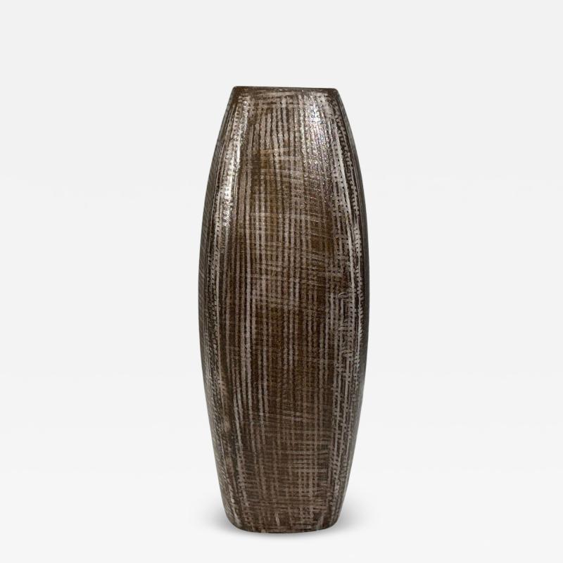 Ingrid Atterberg Ekeby Swedish Mid Century Modern Tan Vase Stoneware 1960s