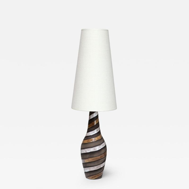Ingrid Atterberg Ingrid Atterberg Spiral Ceramic Table Lamp for Upsala Ekeby Sweden 1950s