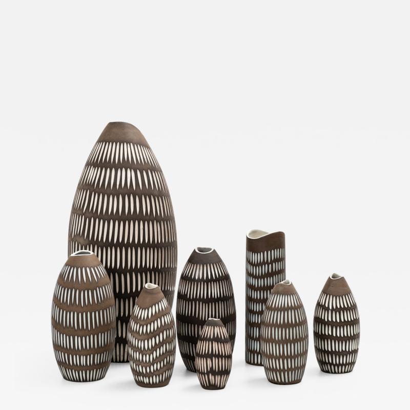 Ingrid Atterberg Vases Model Negro Produced by Upsala Ekeby