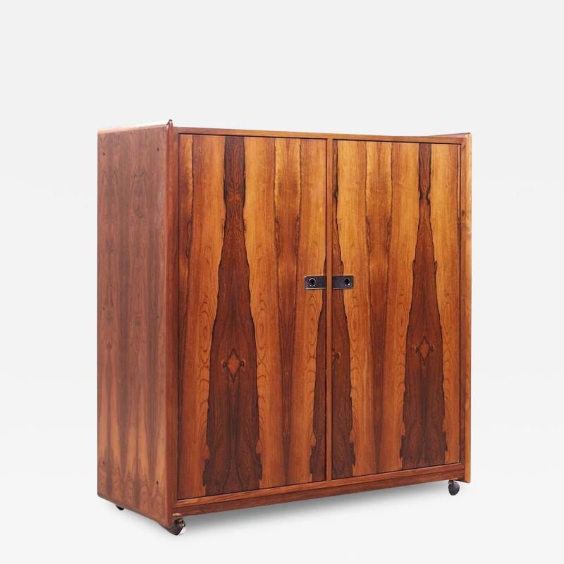 Intercontinental Design Mid Century Rosewood and Chrome Armoire Dresser