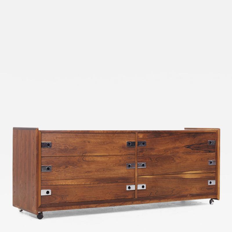 Intercontinental Design Rosewood and Chrome Lowboy Dresser