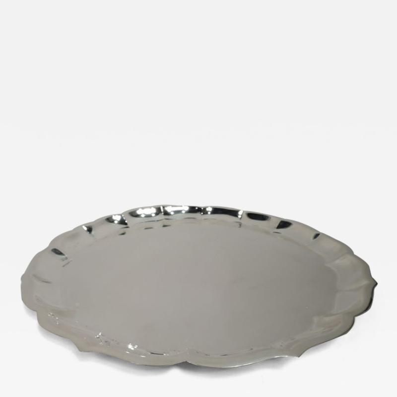International Sterling Silver Tray with Georgian Piecrust Rim