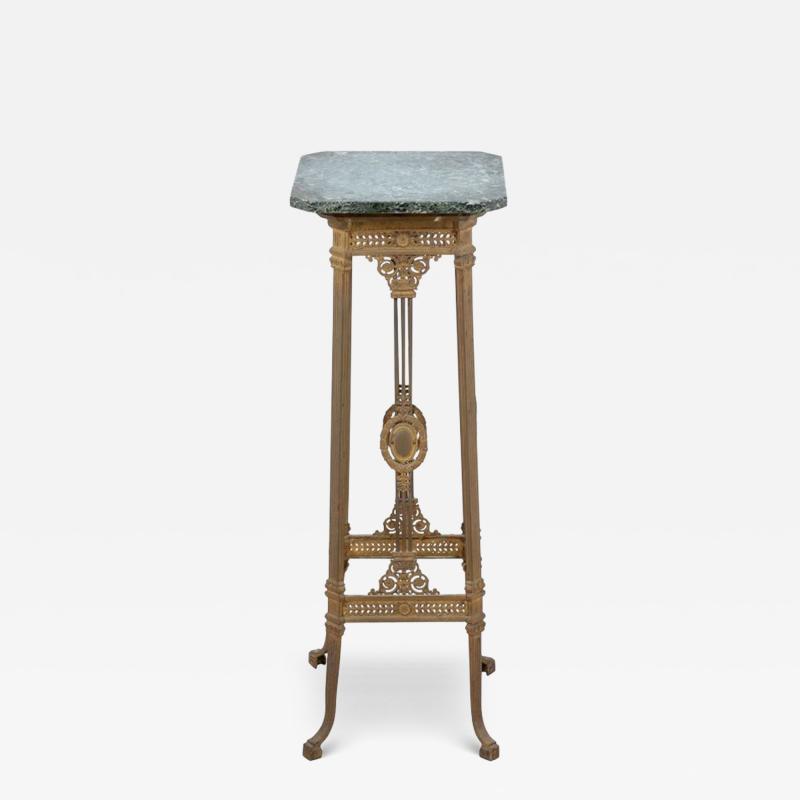 Intricate French Gilt Pedestal Table 19th C 