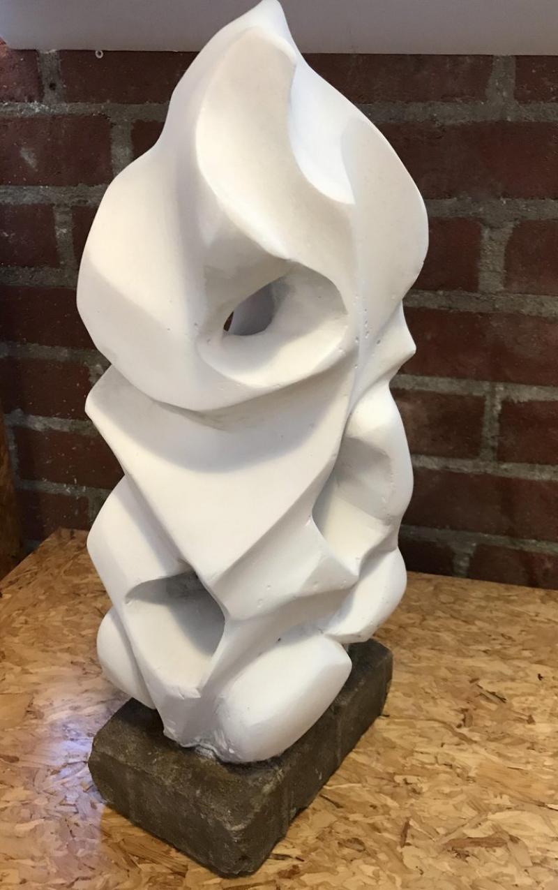 Intricate Plaster Abstract Midcentury Sculpture