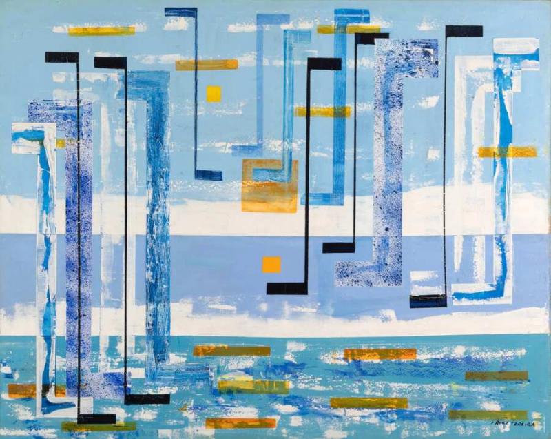 Irene Rice Pereira AND SO THE LIGHT SAILS ON C 1950 60