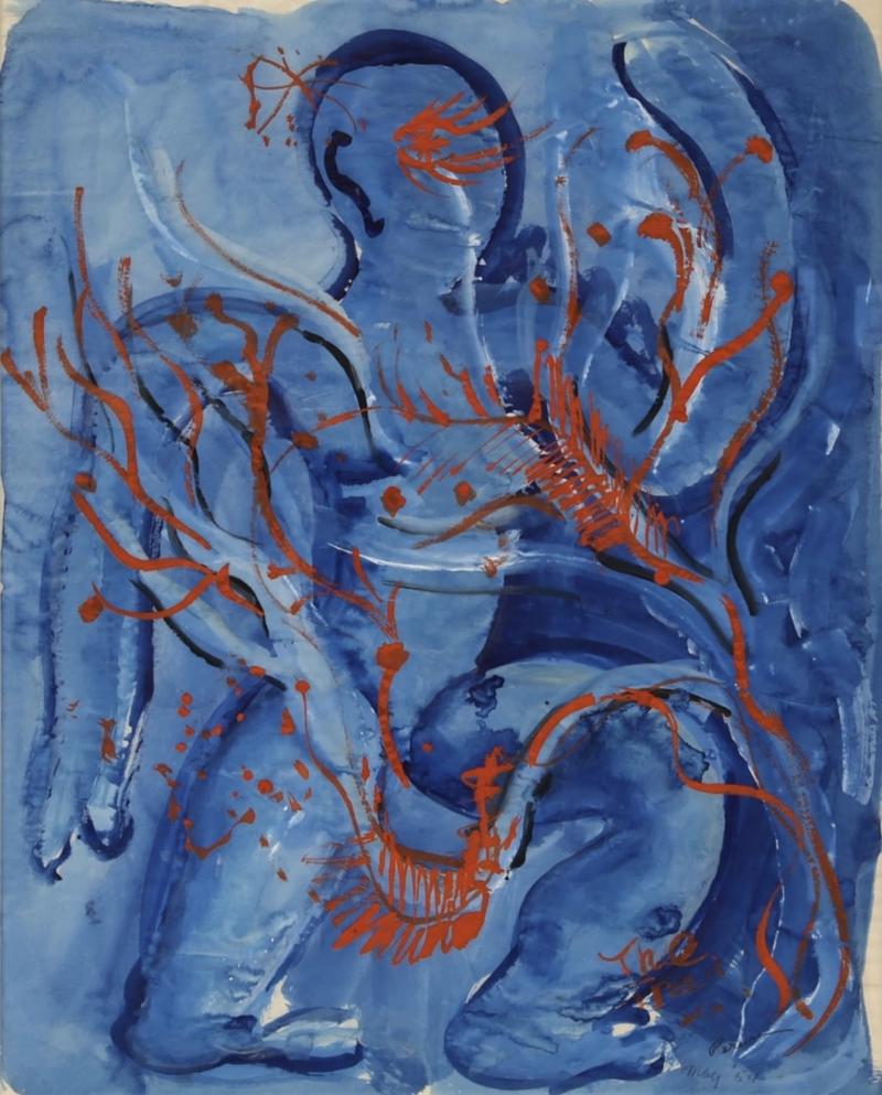Irene Rice Pereira Abstract Figure in Blue 
