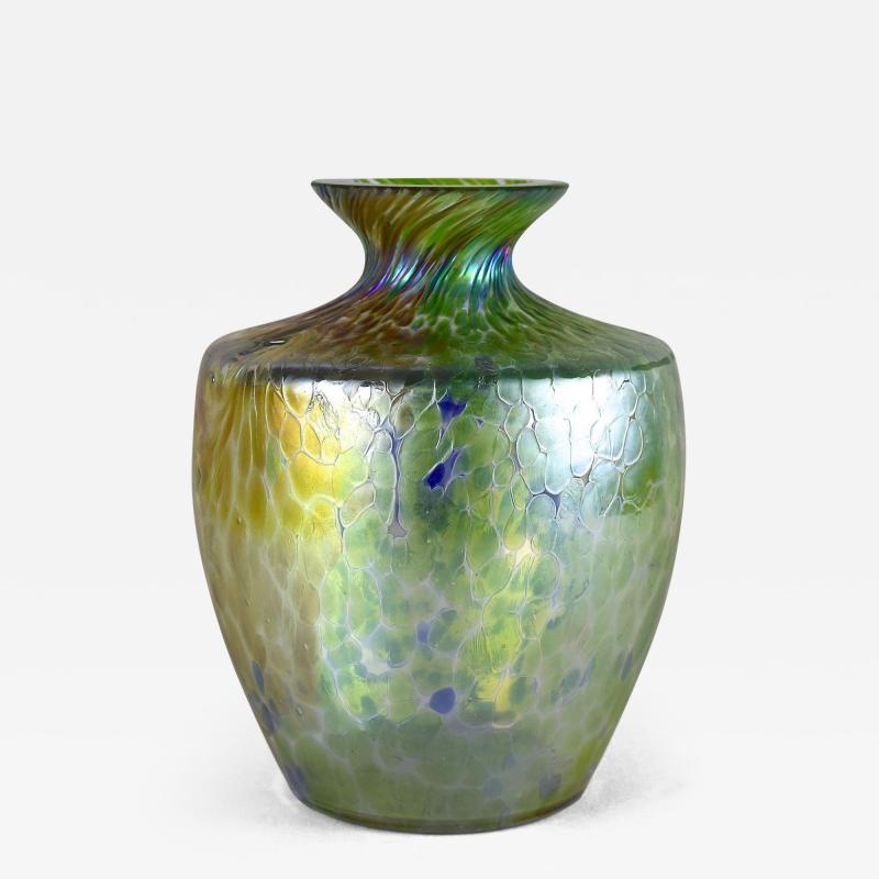 Iridescent Art Nouveau Glass Vase Attributed To Fritz Heckert Bohemia ca 1905