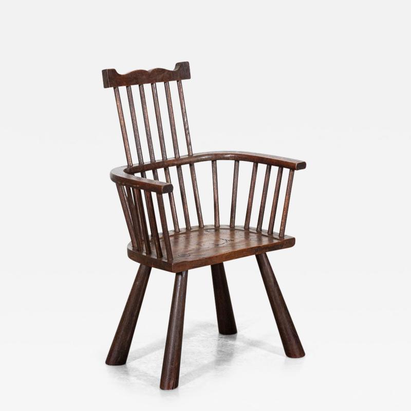 Irish 19thC Vernacular Oak Elm Famine Chair