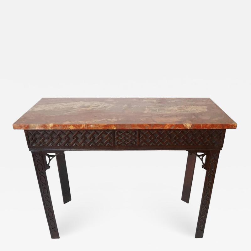 Irish Chippendale Carved Mahogany Side Table circa 1760