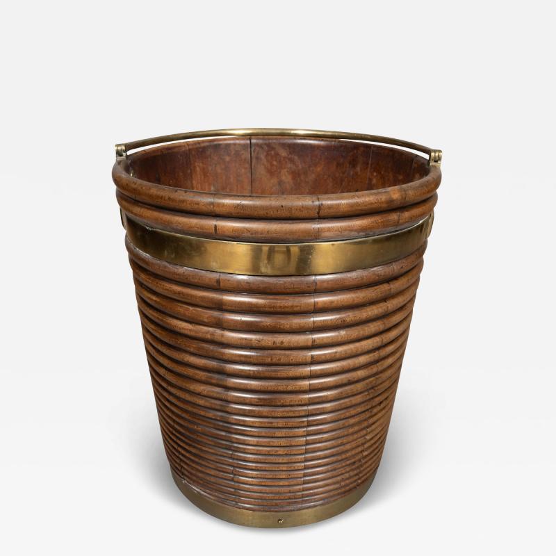 Irish Mahogany And Brass Peat Bucket