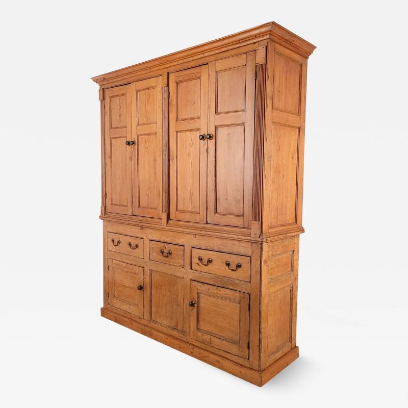 Irish Pine Two Part Georgian Cabinet circa 1820 With repairs