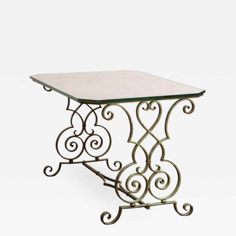 Iron Scrollwork Side Table