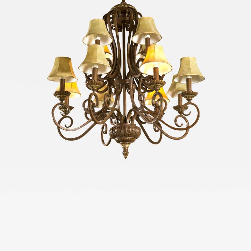 Iron Twelve Light Chandelier