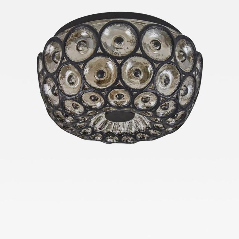 Iron and Glass Flush Mount