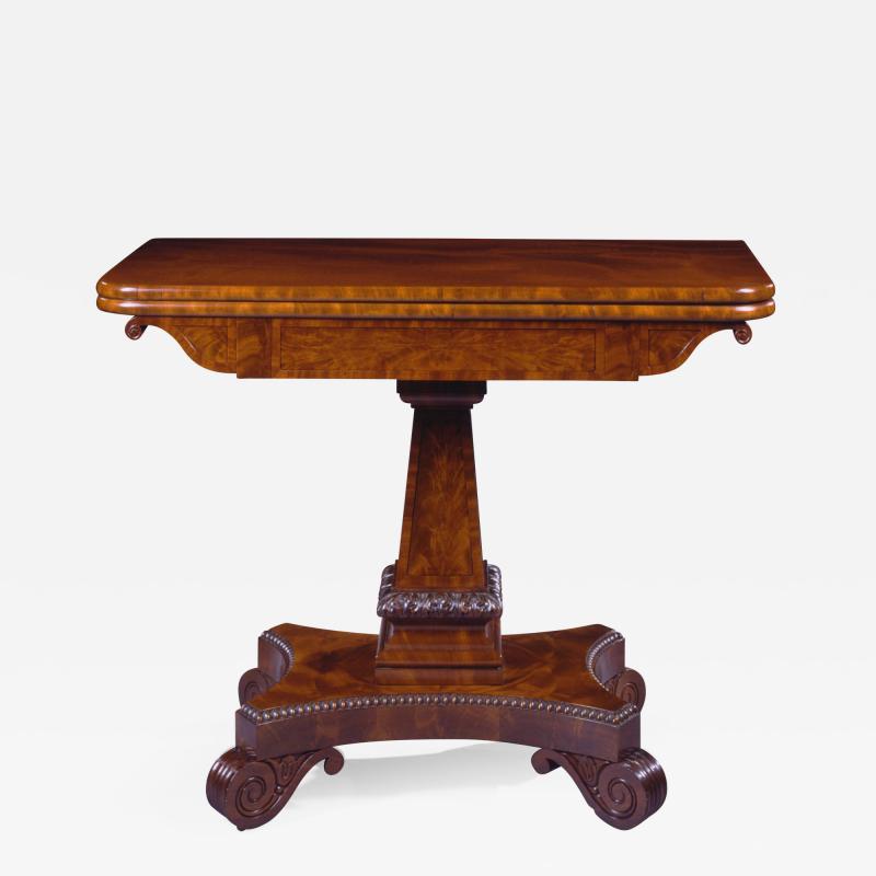 Isaac Vose Carved Mahogany Games Table