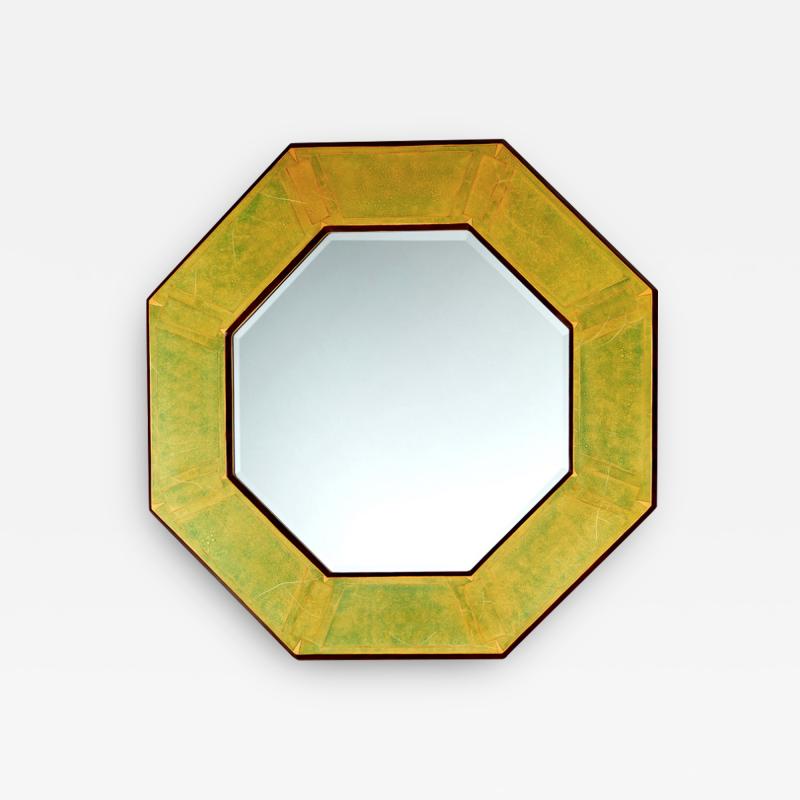 Isabel O Neil OCTOGANAL FAUX LACQUERED SHAGREEN MIRROR FROM ISABEL ONEIL STUDIO