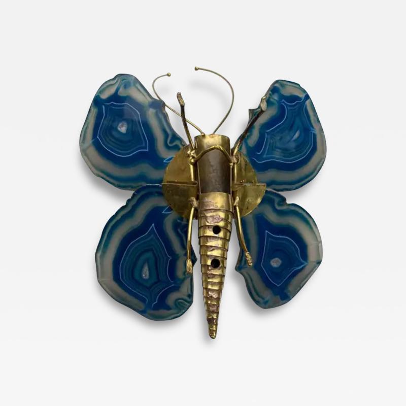 Isabelle Faure 1970 Butterfly Wall Lamp in Bronze or Brass Duval Brasseur Or Isabelle Faure