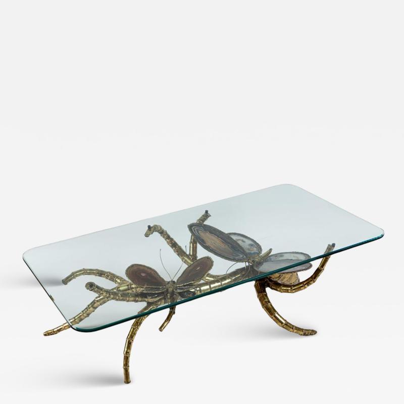 Isabelle Faure Large French Agate Butterfly Low Table Designed By Isabelle Faure