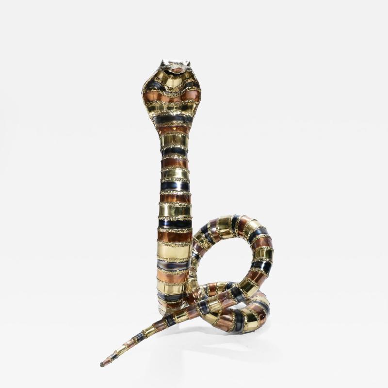 Isabelle Faure Signed Isabelle Faure cobra sculpture floor lamp 1970s