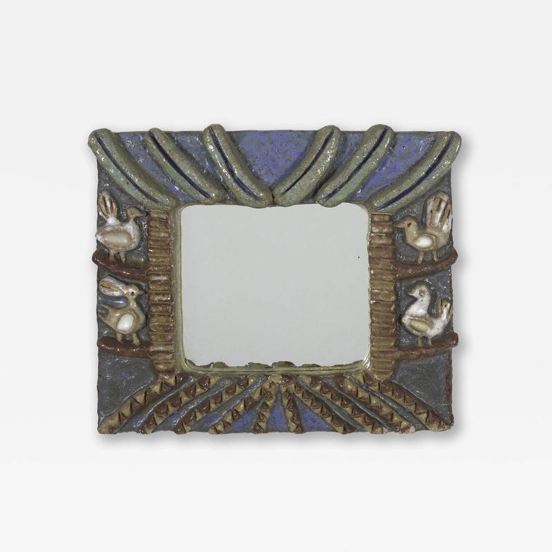 Isabelle Ferlay Glazed Ceramic Mirror by Isabelle Ferlay from the group les Argonautes