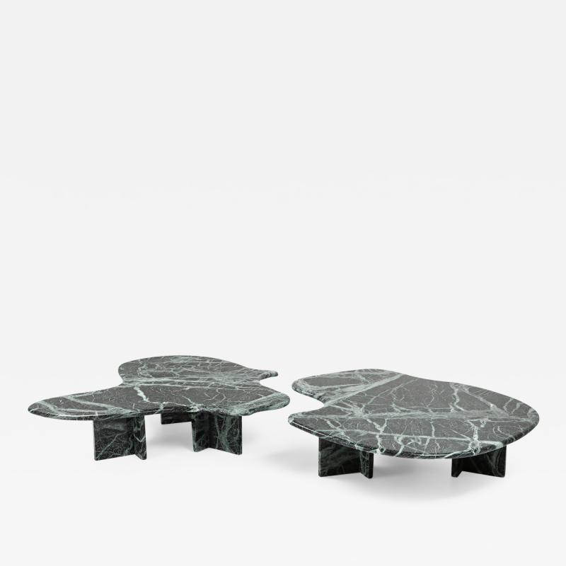 Isamu Noguchi Post modern Green Marble Coffee Table In The Manner of Noguchi 1970s
