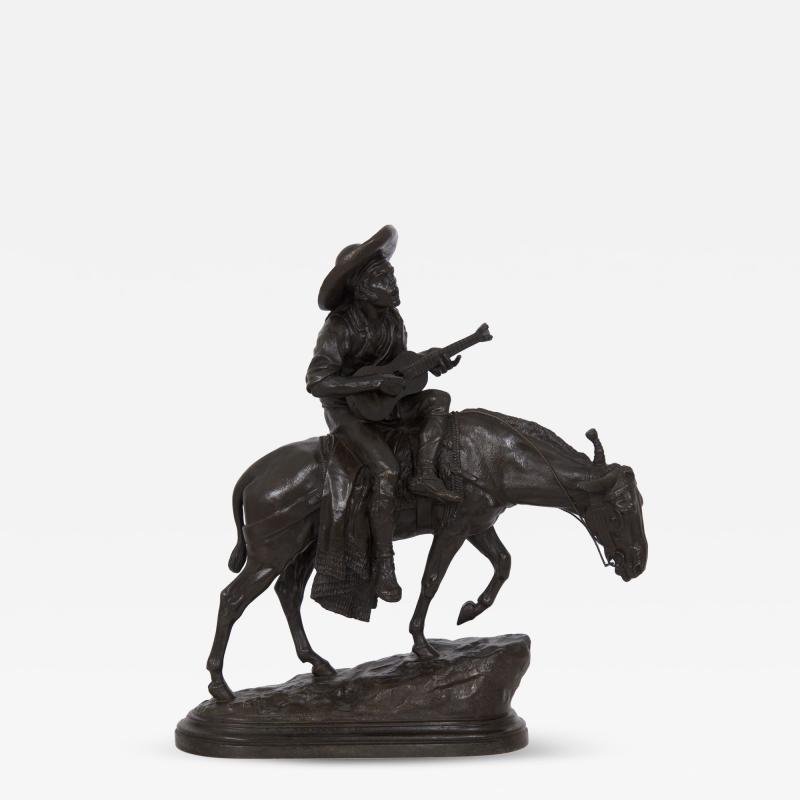 Isidore Bonheur Spanish Guitar Player Bronze Sculpture by Isidore Bonheur Peyrol Foundry
