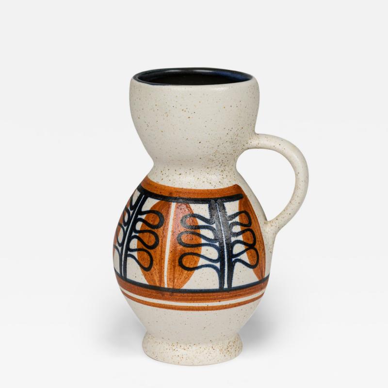 Israeli Mid Century Lapid Glazed Round Top Pitcher