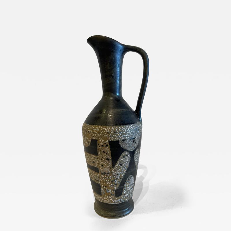 Israeli Mid Century Lapid Lava Glazed Ceramic Pitcher