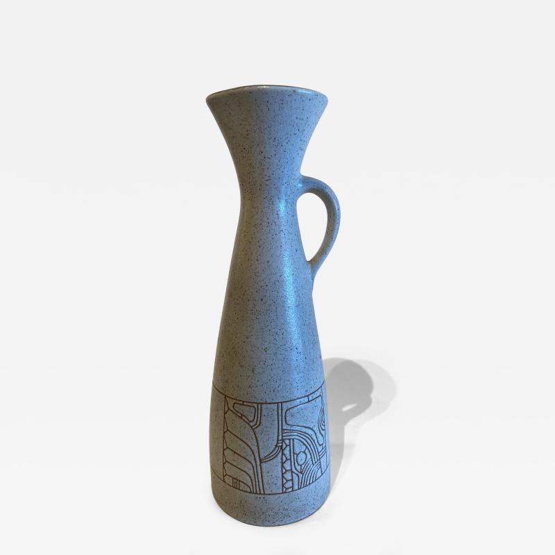 Israeli Mid Century Lapid Sgraffito Glazed Ceramic Pitcher