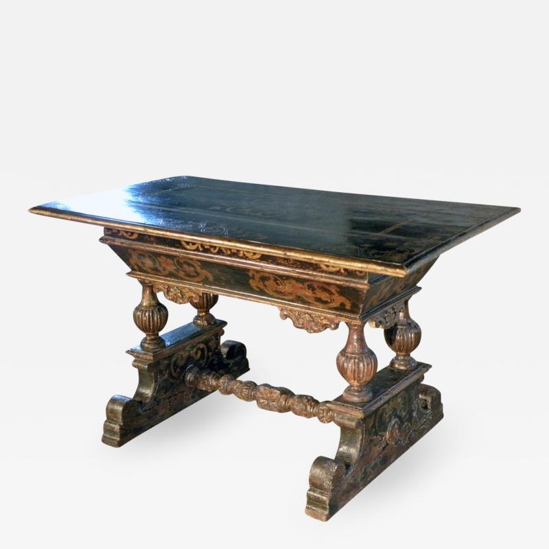 Italian 17th Century Baroque Painted Walnut Center Table