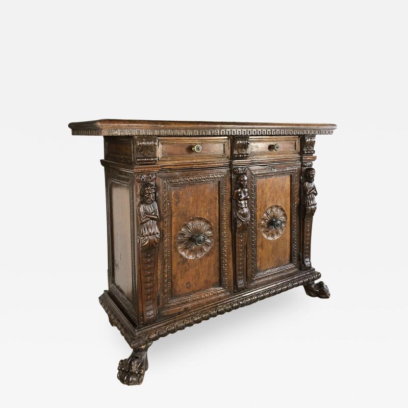 Italian 17th Century Walnut Credenza